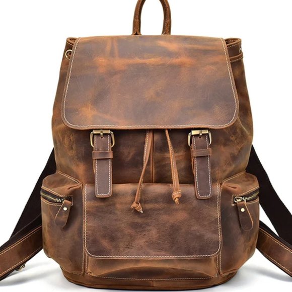 Handbags - Vintage Unisex Leather Backpack